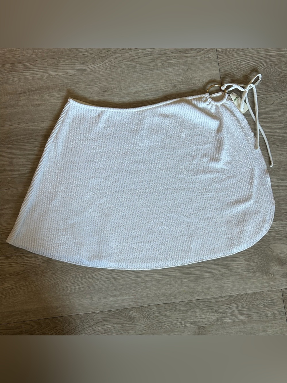 Aerie White Ribbed Swim Coverup Sarong Skirt Beach Pool Size L/XL